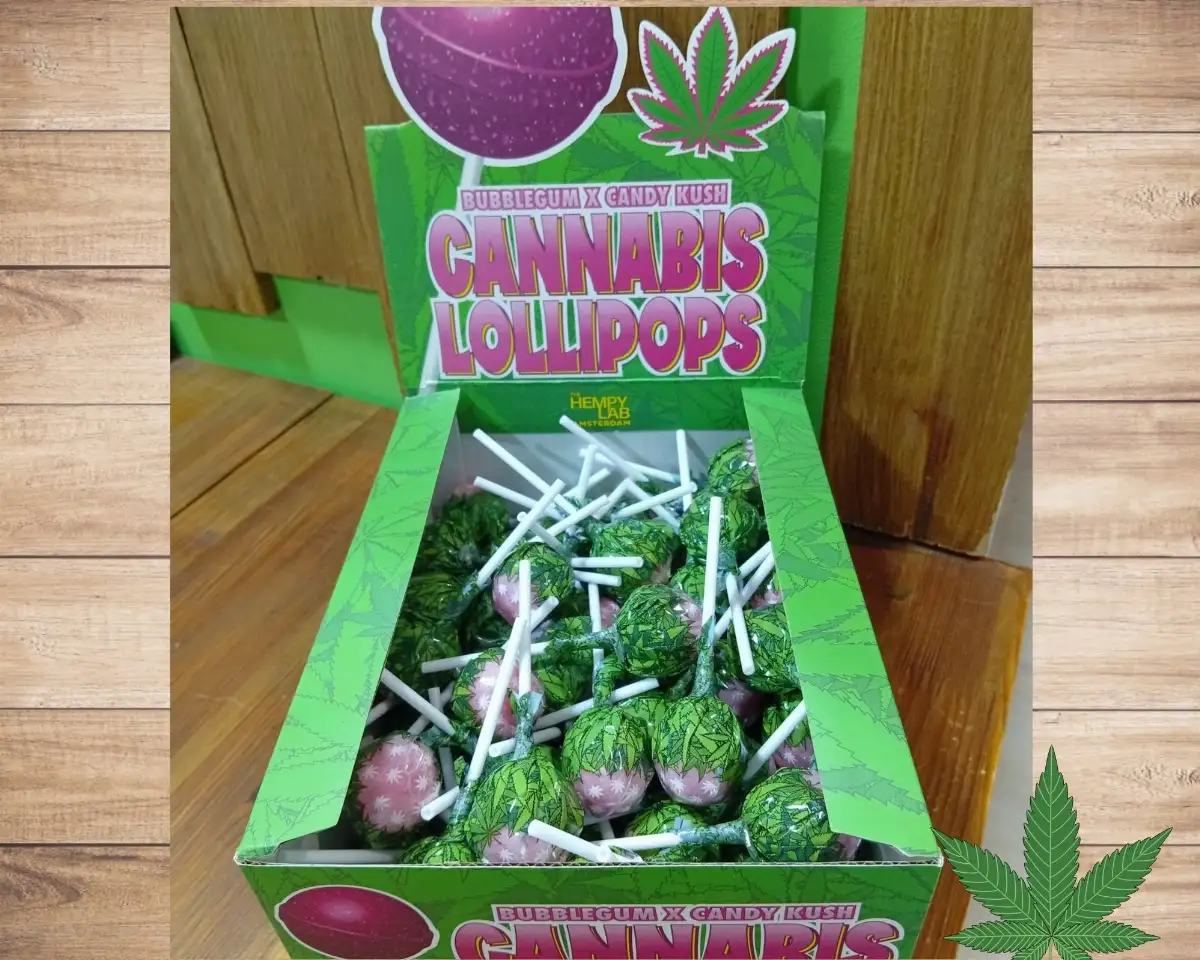 SUCETTES CANNABIS LOLLIPOPS - BUBBLEGUM & CANDY KUSH